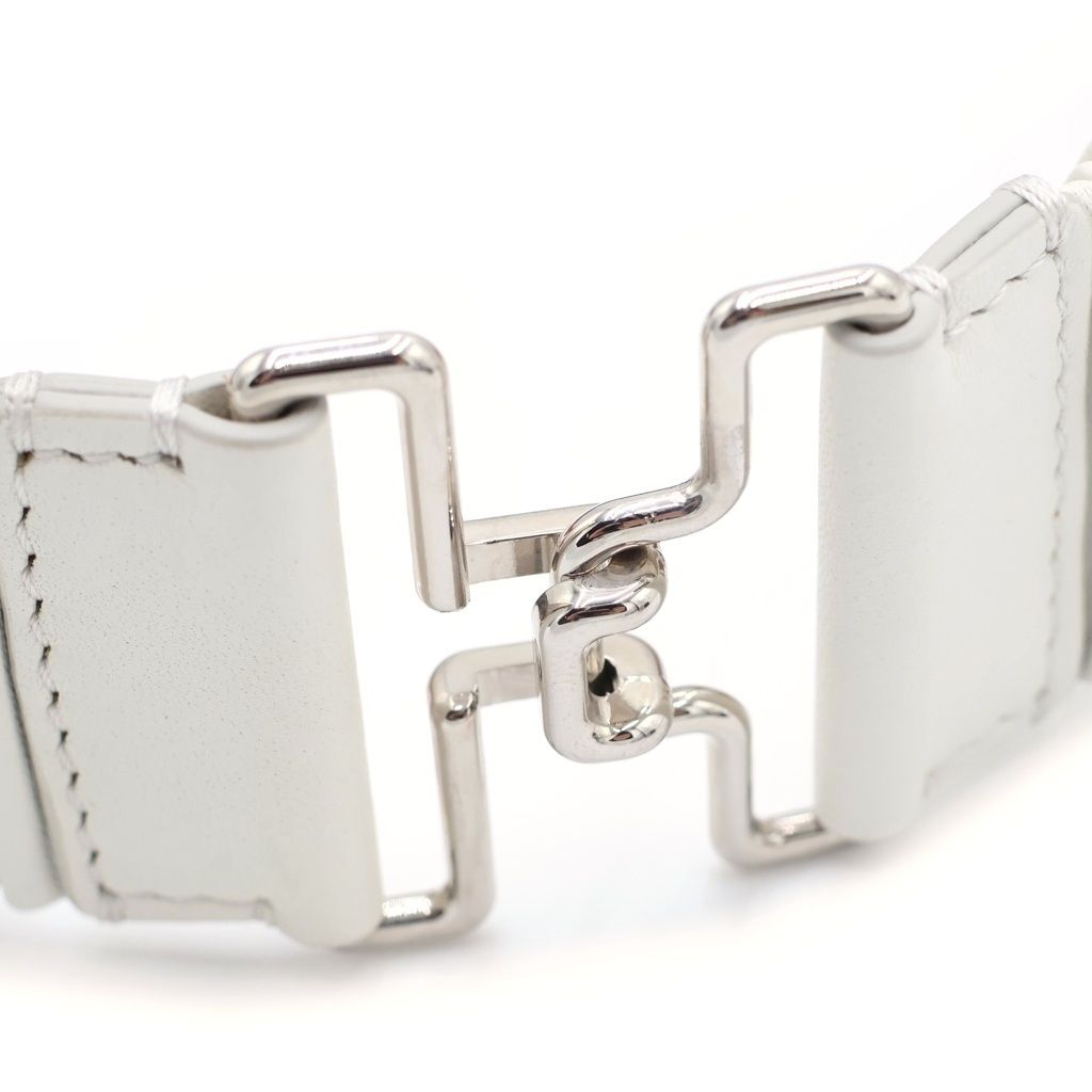 Fendi Studd Belt Studded Leather White