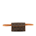 Louis Vuitton Monogram Pochette Florentine Belt Bag Brown Leather