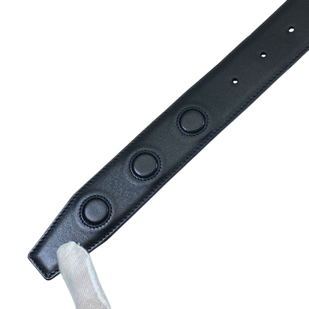 Dior D Logo Buckle Belt Leather Black Practical