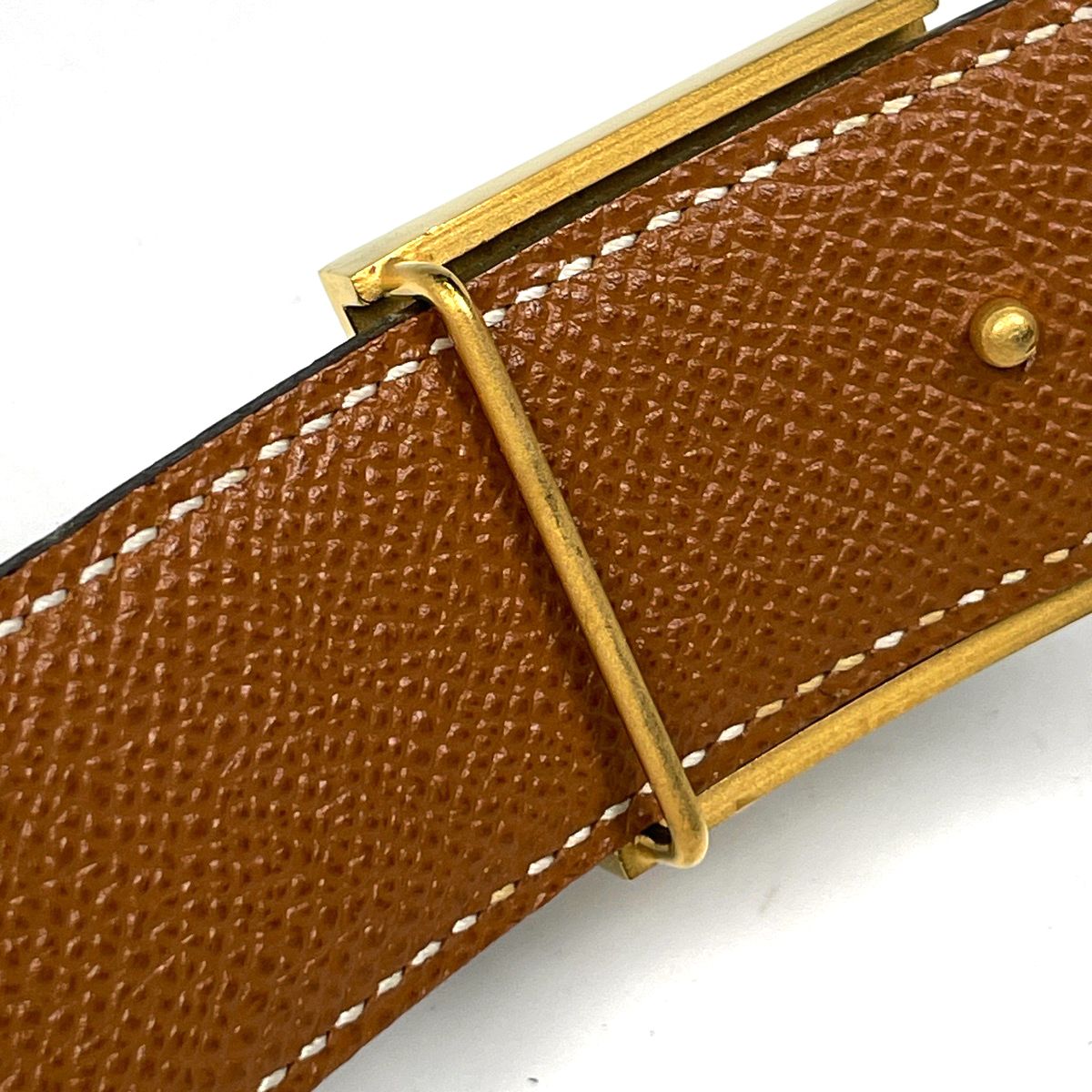 Hermes Cadena Buckle Reversible Belt Box Calf Courchevel Black Brown