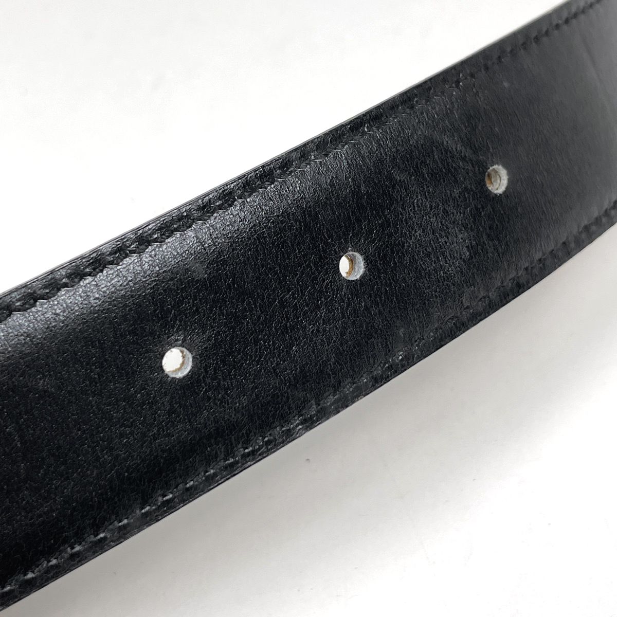 Hermes Cadena Buckle Reversible Belt Box Calf Courchevel Black Brown