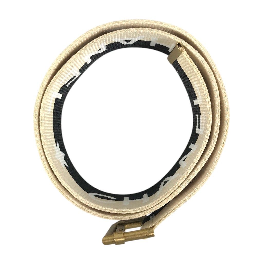 Chanel Belt CC Logo Canvas Leather Black