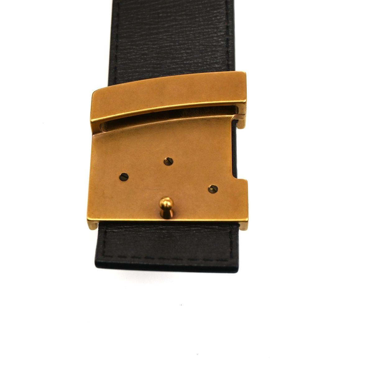 Louis Vuitton Belt Ceinture LV Initial 80 Brown Gold Leather