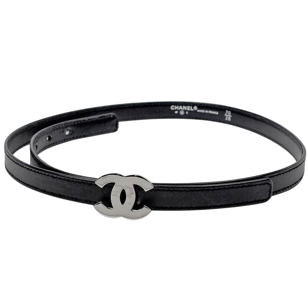 Chanel CC Logo Belt 97 Leather Black