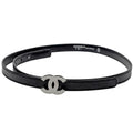 Chanel CC Logo Belt 97 Leather Black