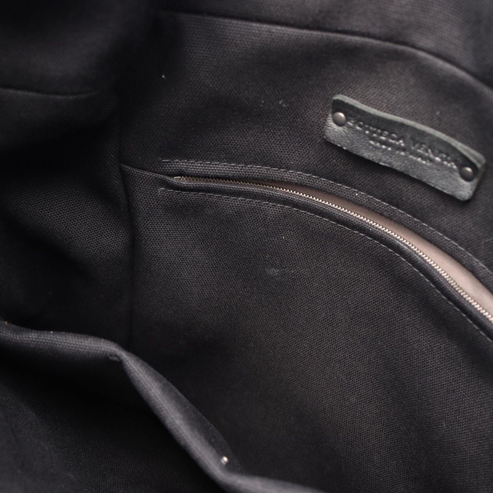 Bottega Veneta Backpack Intrecciato Black Gray White Canvas Leather