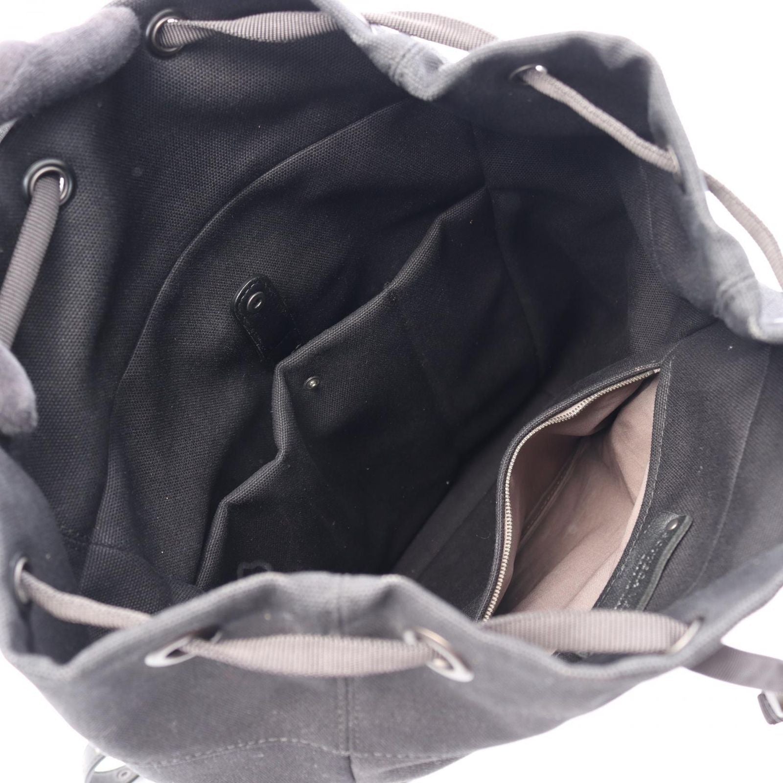 Bottega Veneta Backpack Intrecciato Black Gray White Canvas Leather