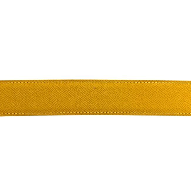 Hermes Belt Yellow Green Constance Waist 63 30 Togo Leather Logo Buckle