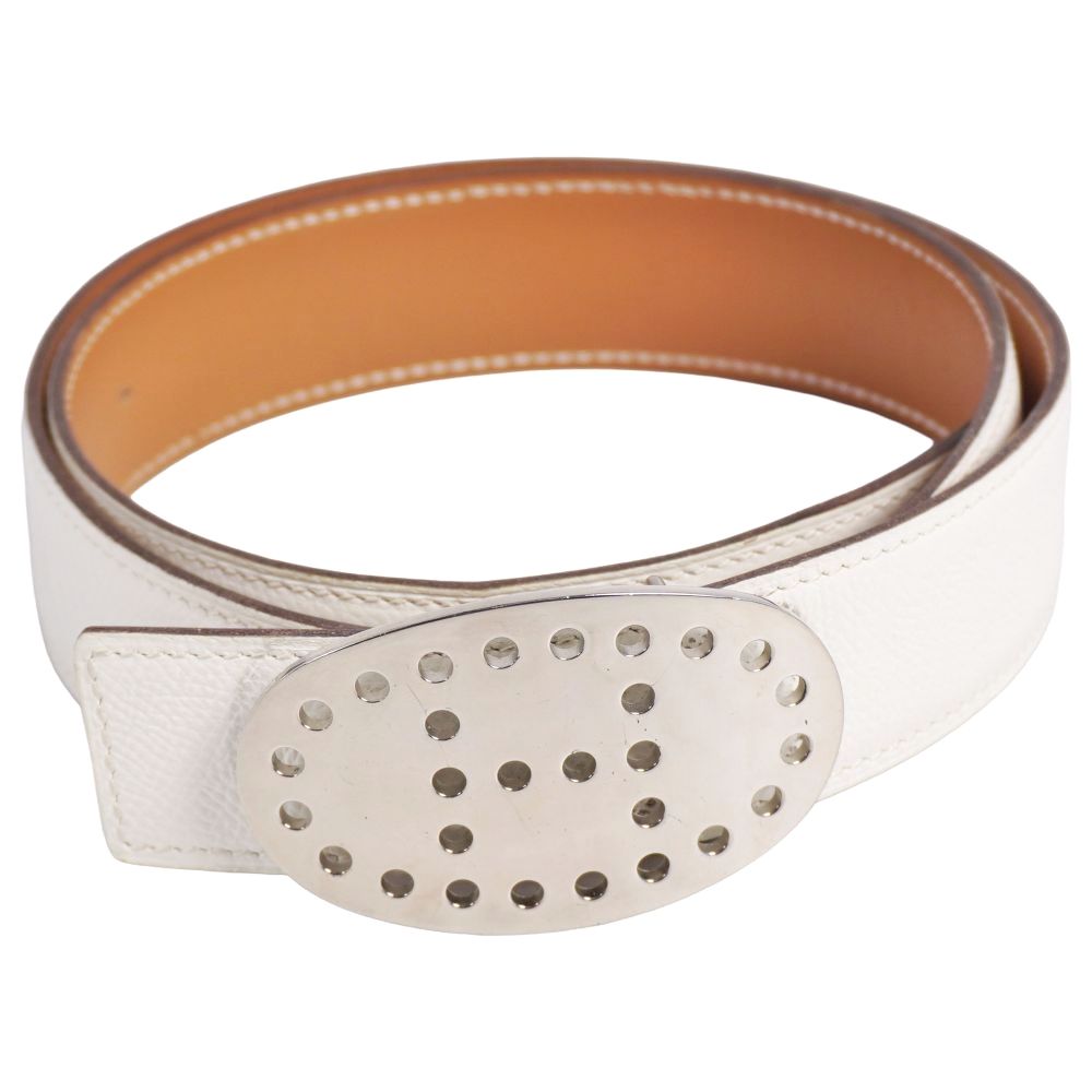 Hermes Belt Leather Reversible Evelyne Logo