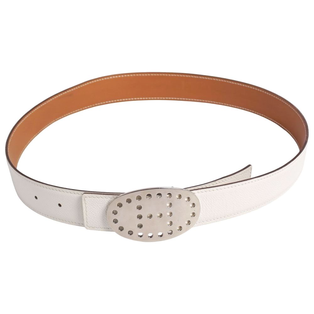 Hermes Belt Leather Reversible Evelyne Logo