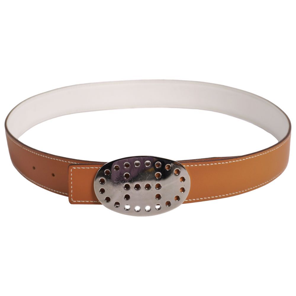 Hermes Belt Leather Reversible Evelyne Logo