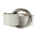 Bottega Veneta White Silver Leather 925 Sterling Belt