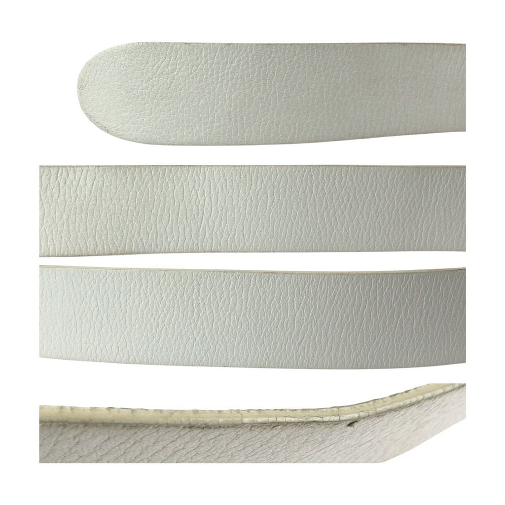 Bottega Veneta White Silver Leather 925 Sterling Belt