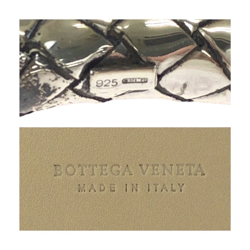 Bottega Veneta White Silver Leather 925 Sterling Belt