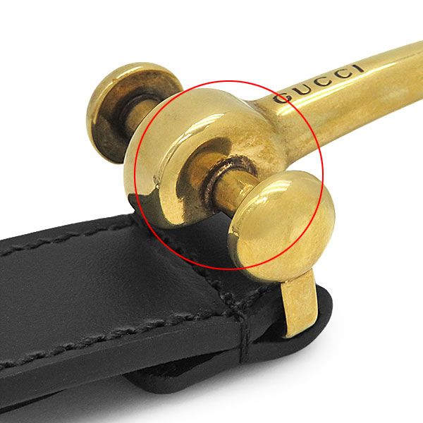 Gucci Belt Horsebit Skinny 80 32 Leather Black Gold