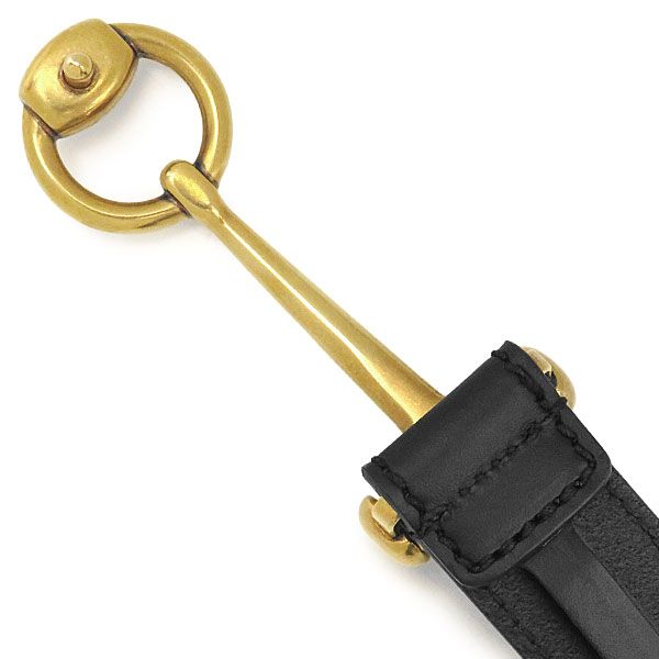 Gucci Belt Horsebit Skinny 80 32 Leather Black Gold