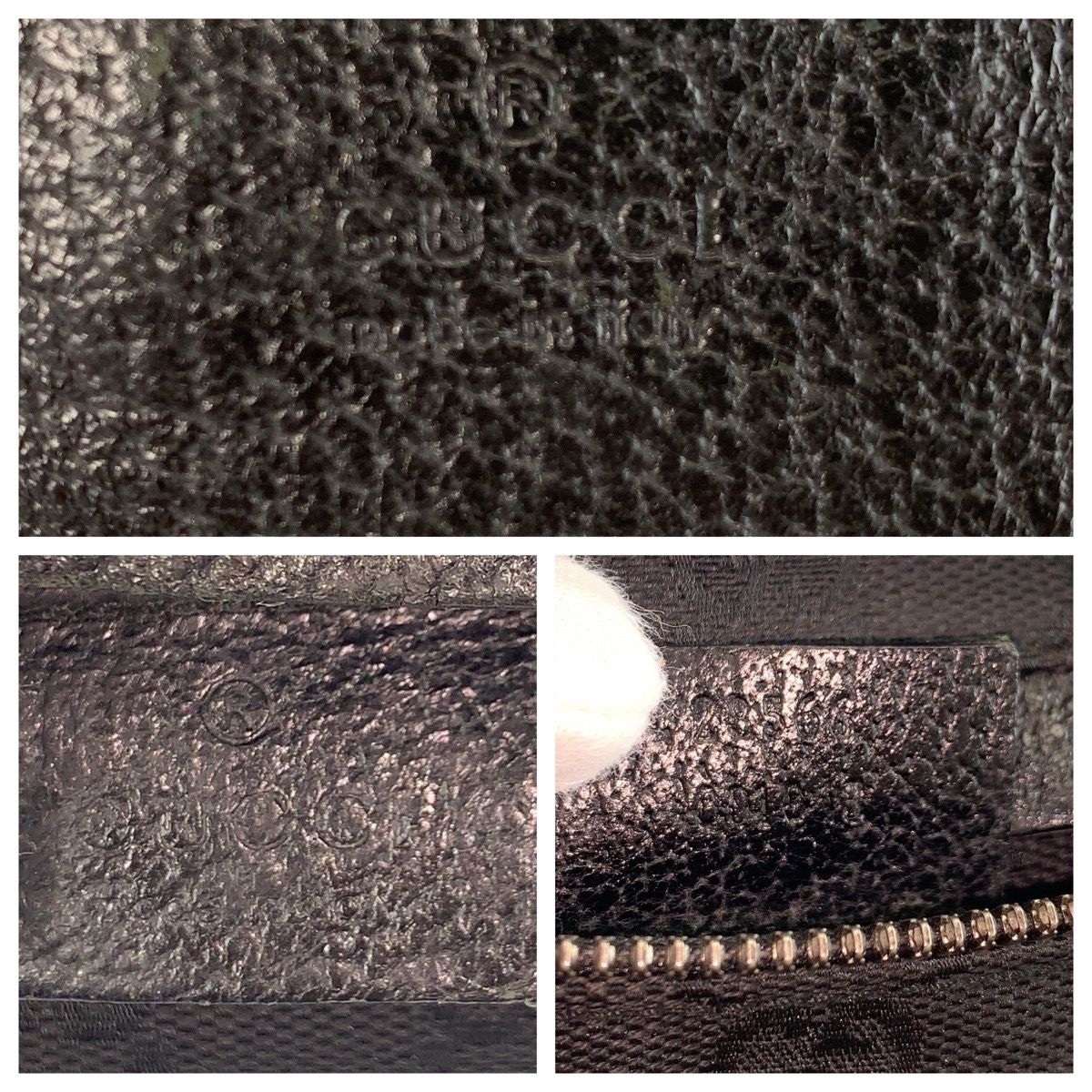 Gucci Black Silver GG Canvas Leather Belt Bag Waist Pouch