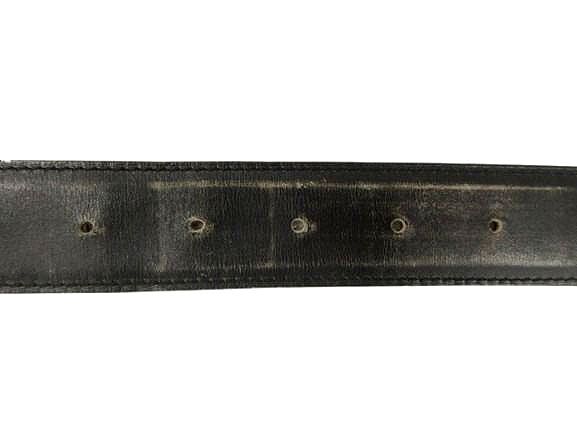 Hermes Perforated Logo Evelyne Buckle Leather Belt 90 Black Brown