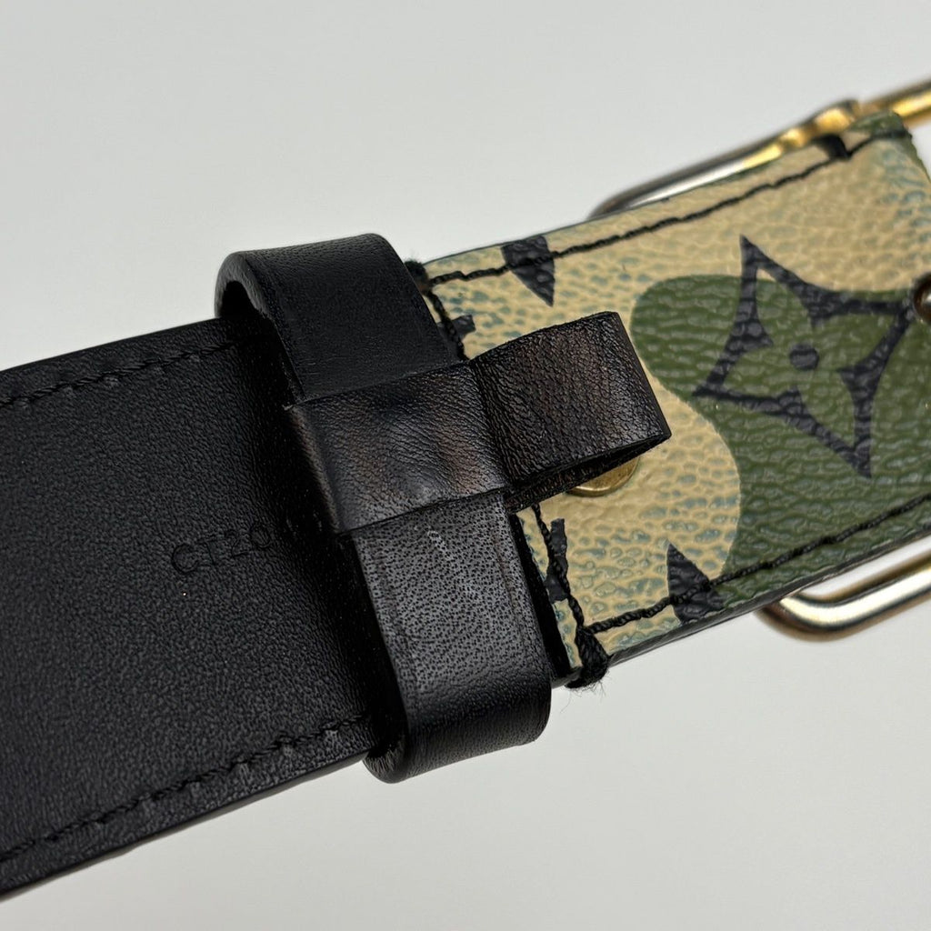Louis Vuitton Ceinture Monogram Moflage Belt Takashi Murakami Leather Green
