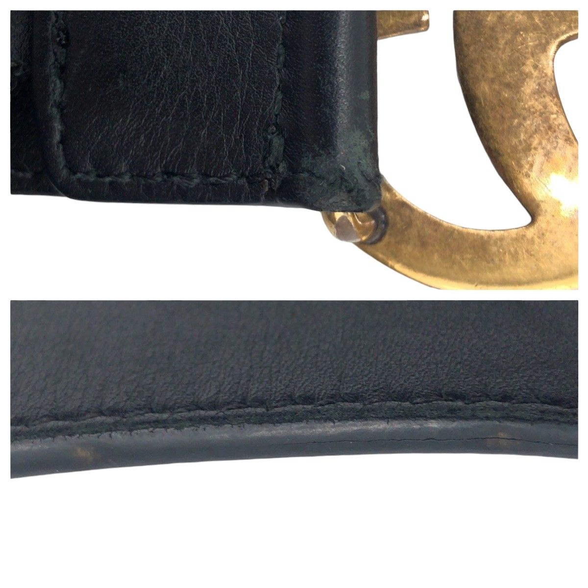 Gucci GG Marmont 80 32 Black Gold Leather Metal Belt Buckle