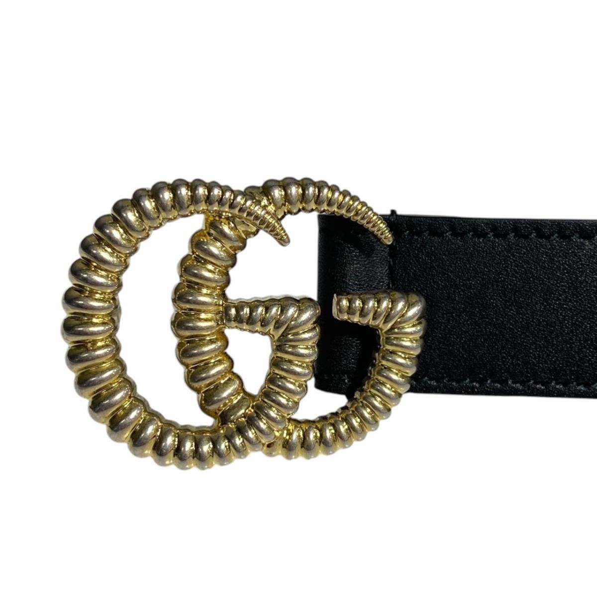Gucci Belt GG Marmont Torchon Leather Black