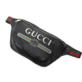 Gucci Web Logo Belt Bag Black Grain Calfskin Leather