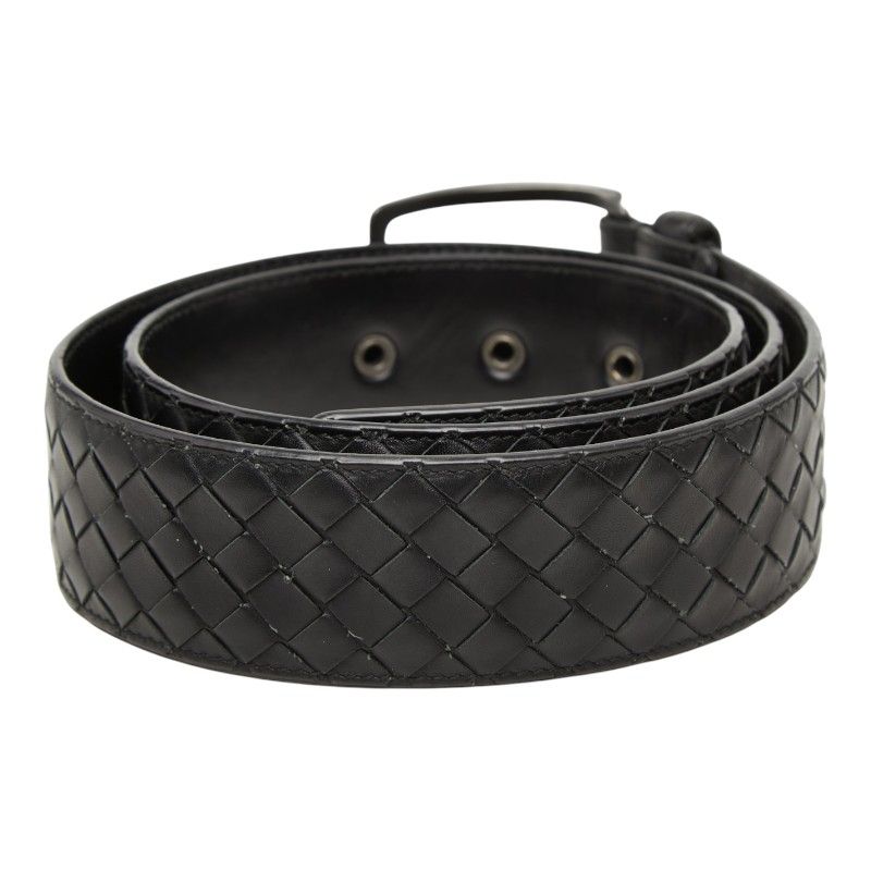 Bottega Veneta Intrecciato Belt 95 38 Black Leather