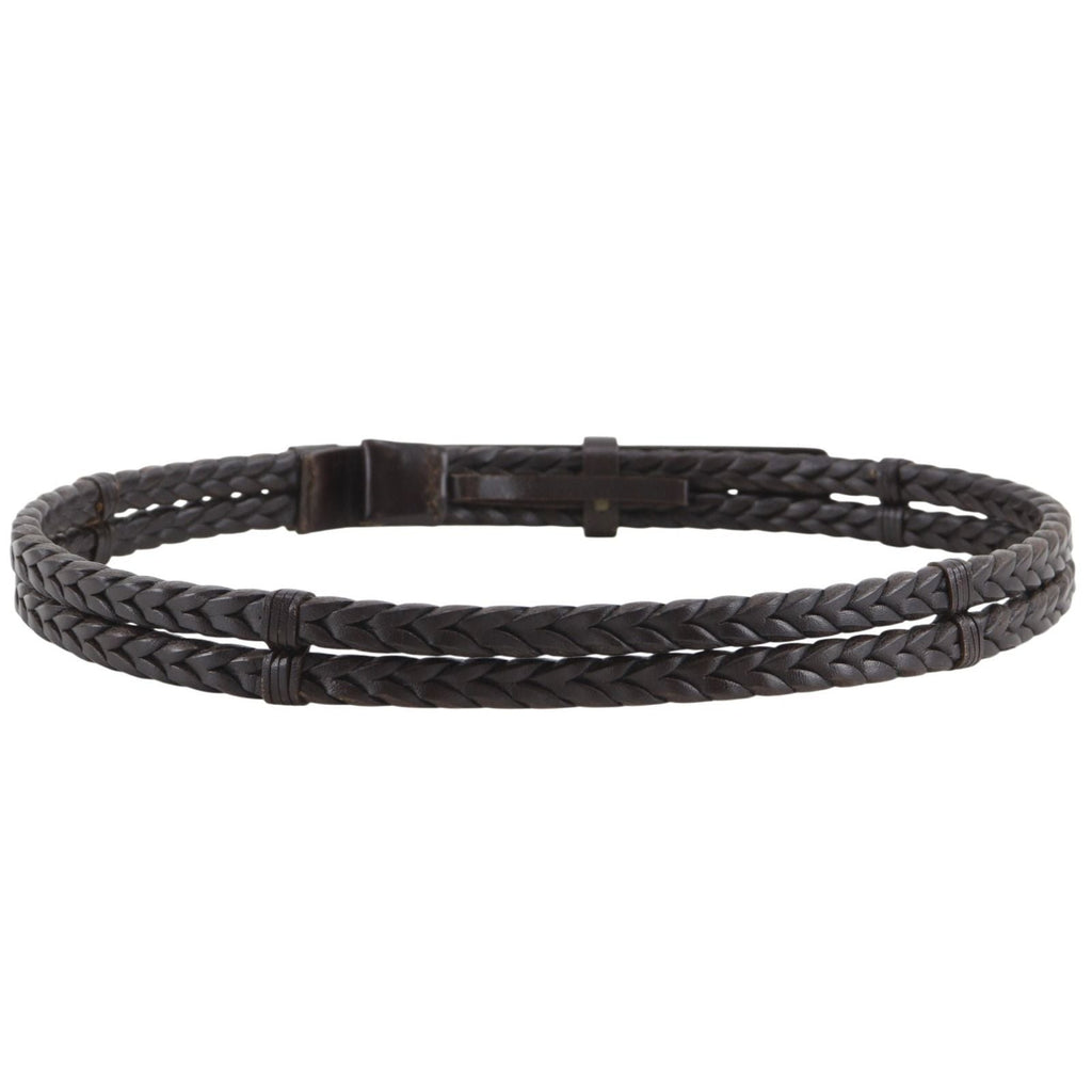 Gucci Mesh Leather Brown Belt