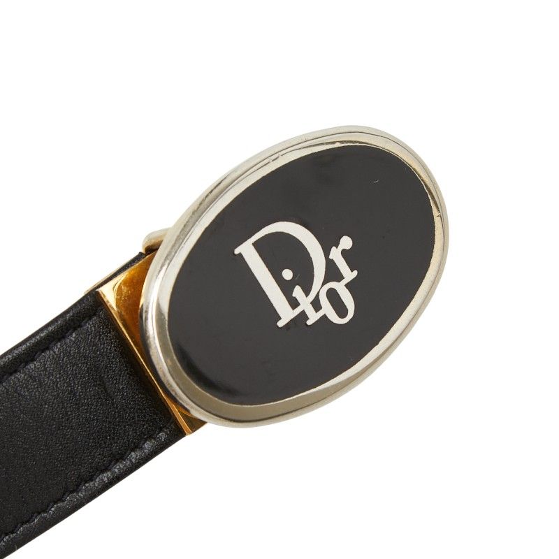 Dior Logo Belt 70 28 Black Leather