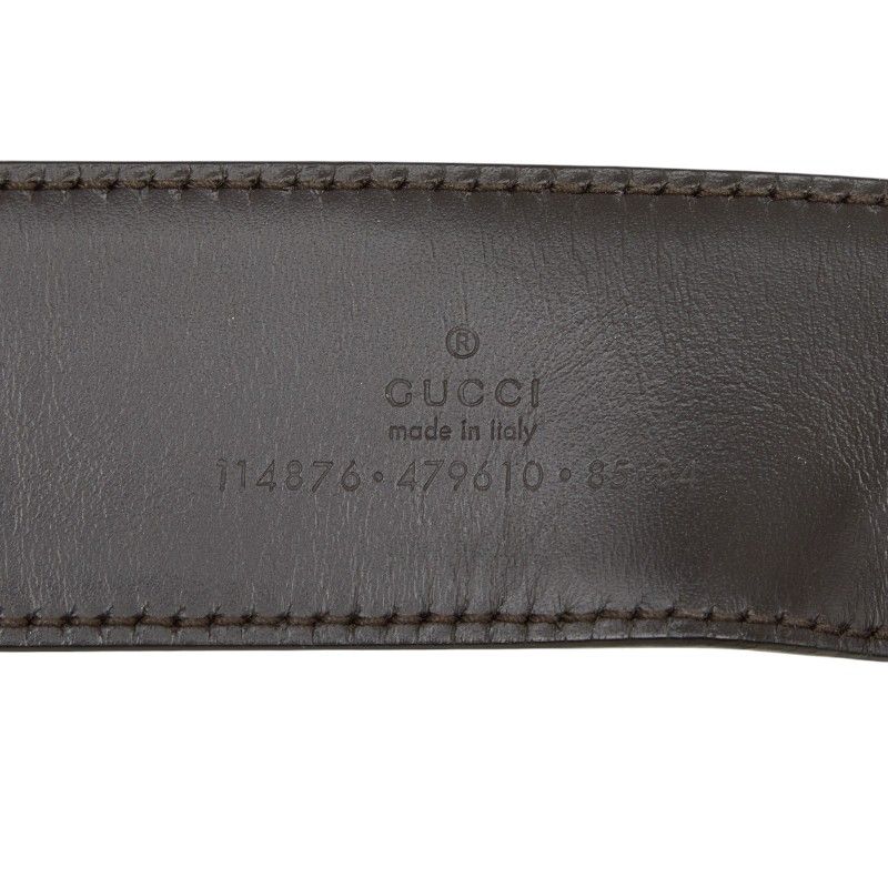 Gucci Interlocking GG Canvas Belt 85 34 Beige White
