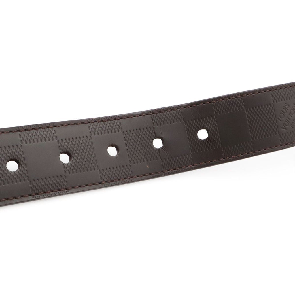 Louis Vuitton Damier Infini Boston Belt 35 Reversible Mocha Dark Brown Gold 90