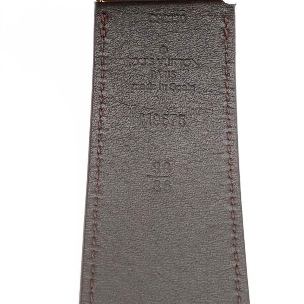 Louis Vuitton Damier Infini Boston Belt 35 Reversible Mocha Dark Brown Gold 90