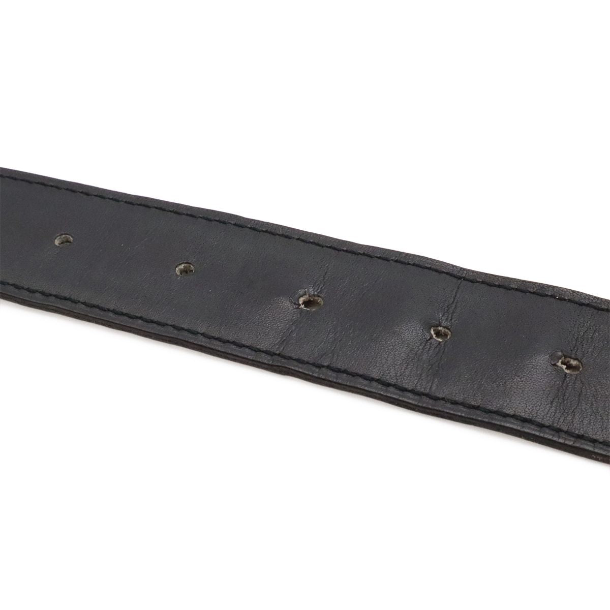 Hermes Belt Buckle Reversible Box Calf Veau Epsom Black White Silver 85