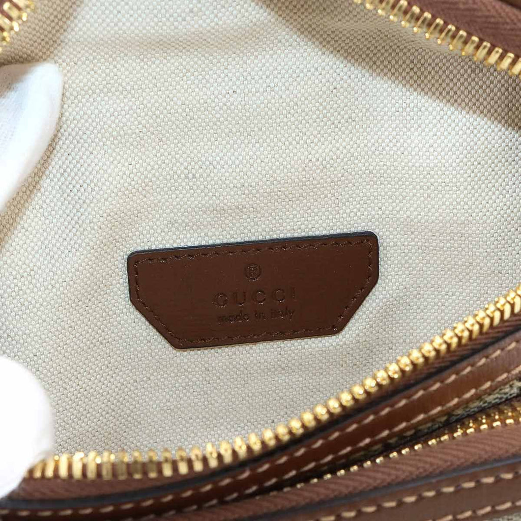 Gucci Interlocking Belt Bag Waist Pouch GG Supreme Leather Beige Brown