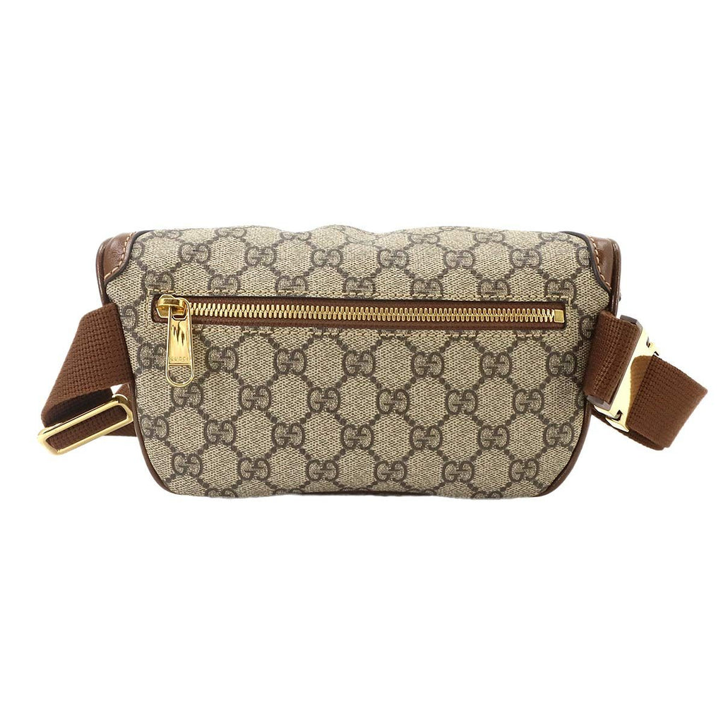 Gucci Interlocking Belt Bag Waist Pouch GG Supreme Leather Beige Brown