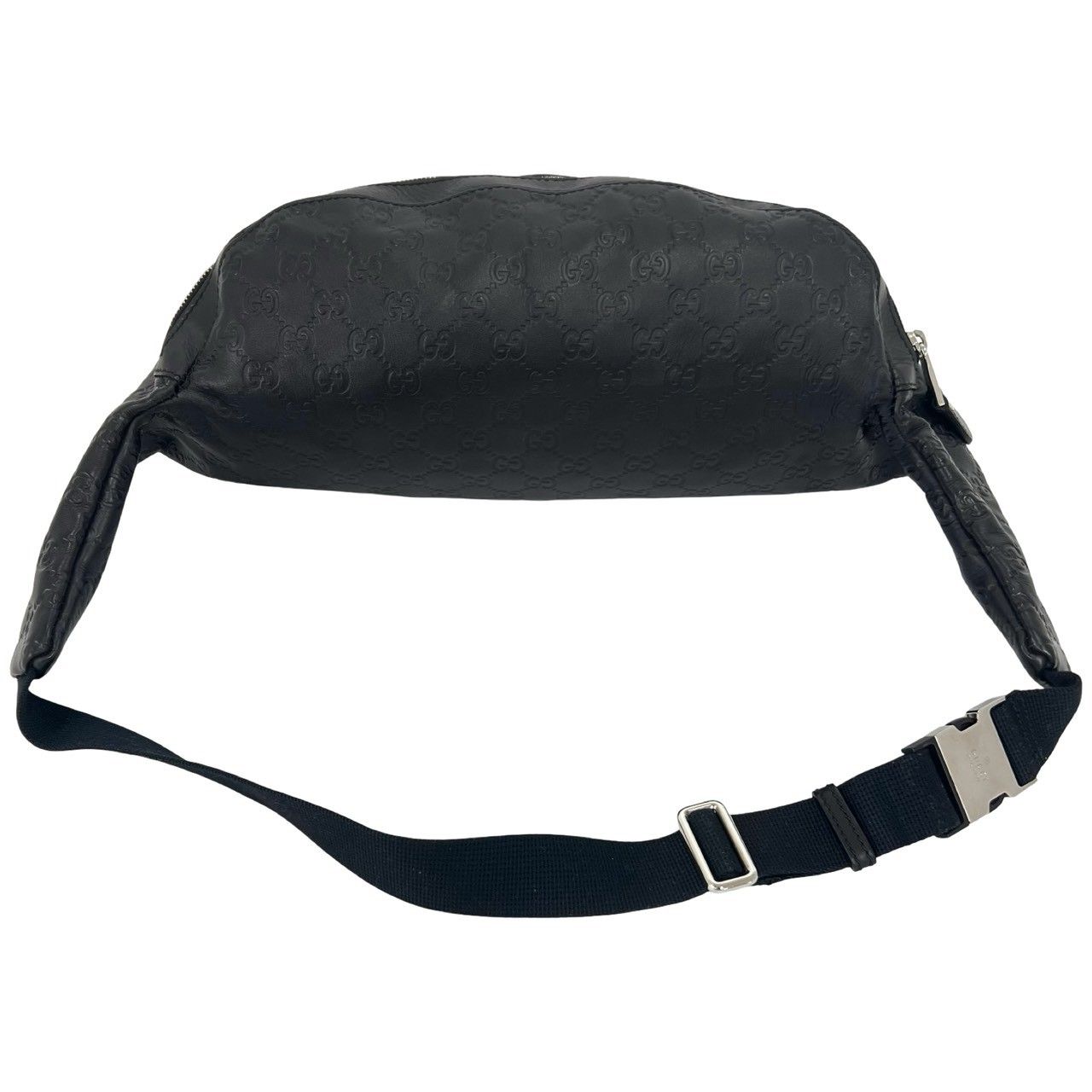 Gucci Almost Guccissima Leather Belt Bag Waist Pouch Black