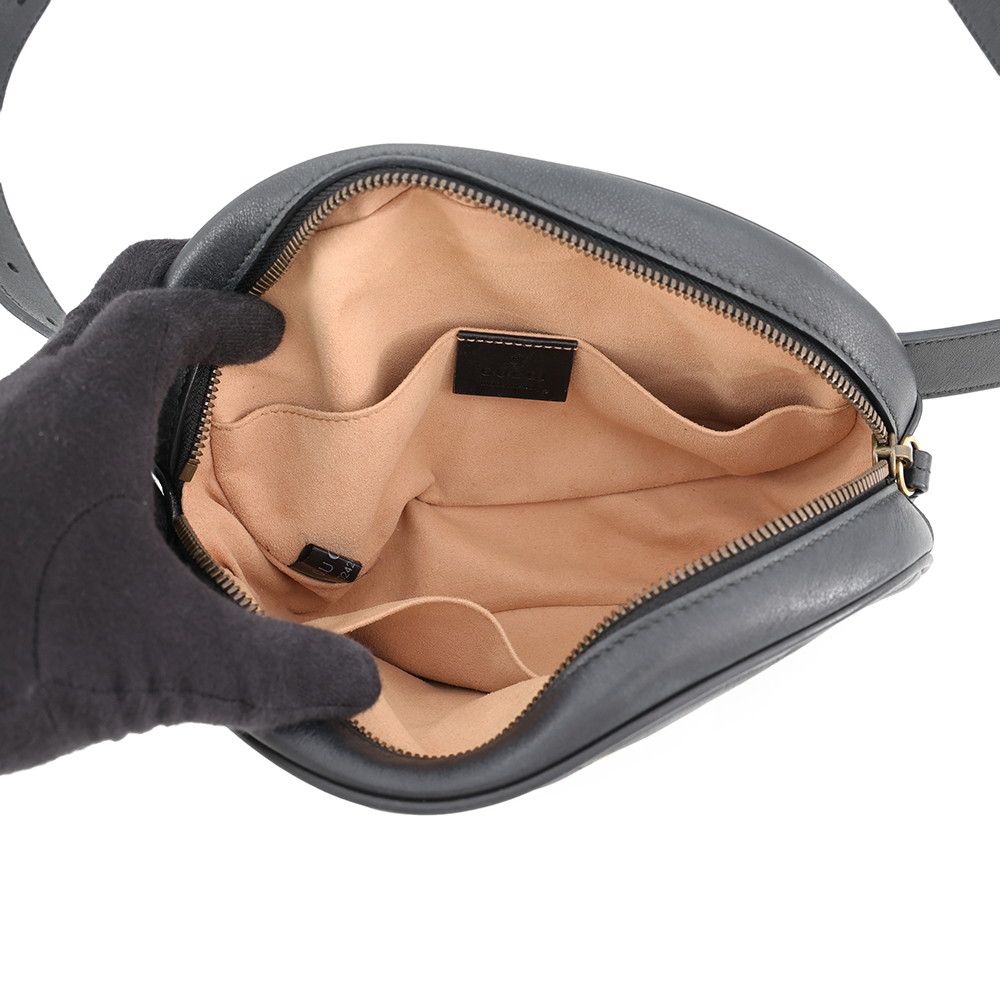 Gucci Belt Bag GG Marmont Leather Bag Waist Pouch Black