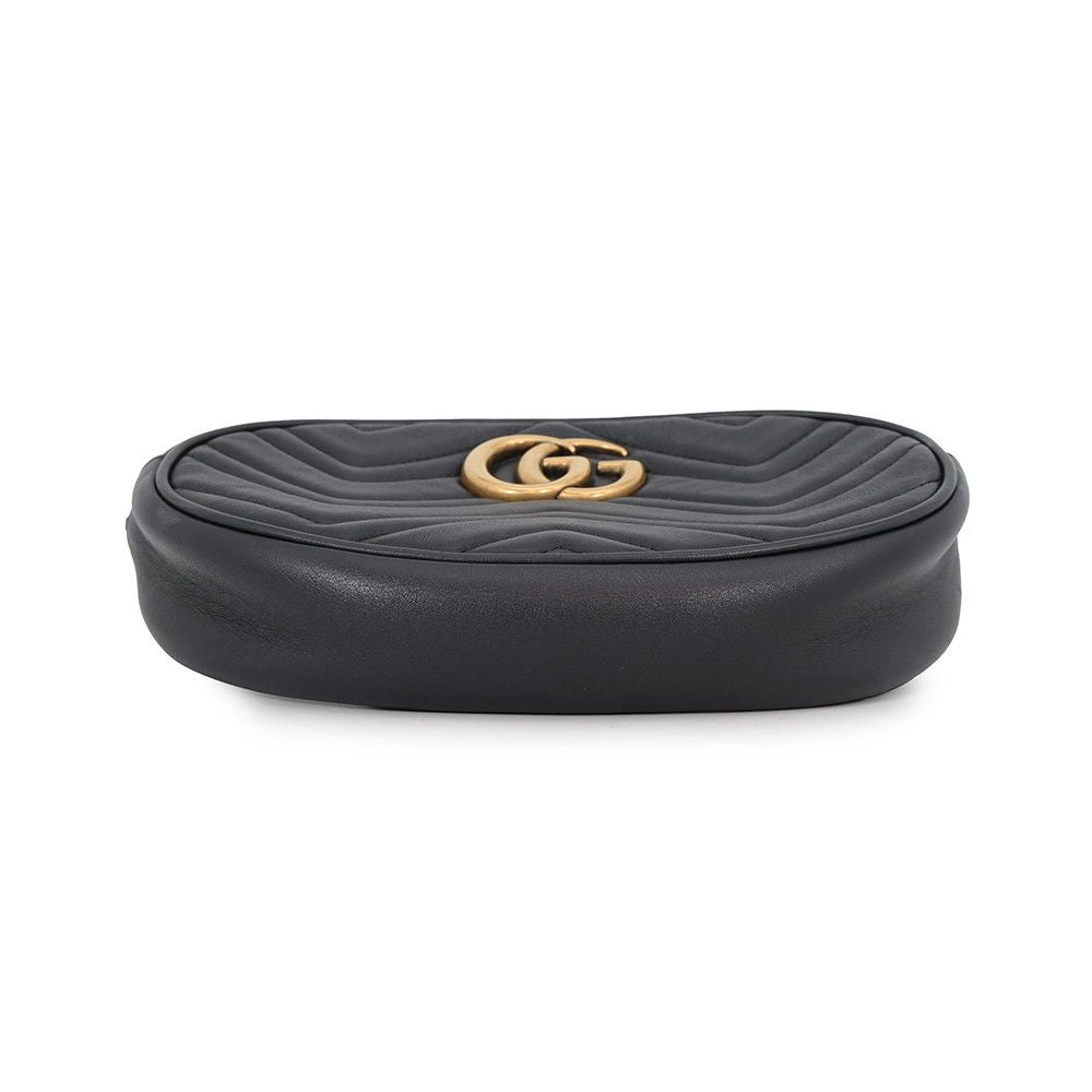 Gucci Belt Bag GG Marmont Leather Bag Waist Pouch Black