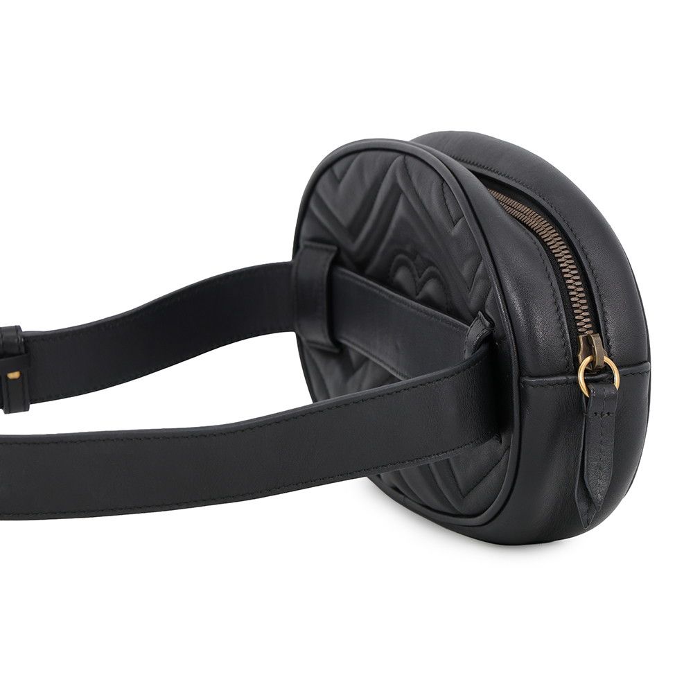 Gucci Belt Bag GG Marmont Leather Bag Waist Pouch Black
