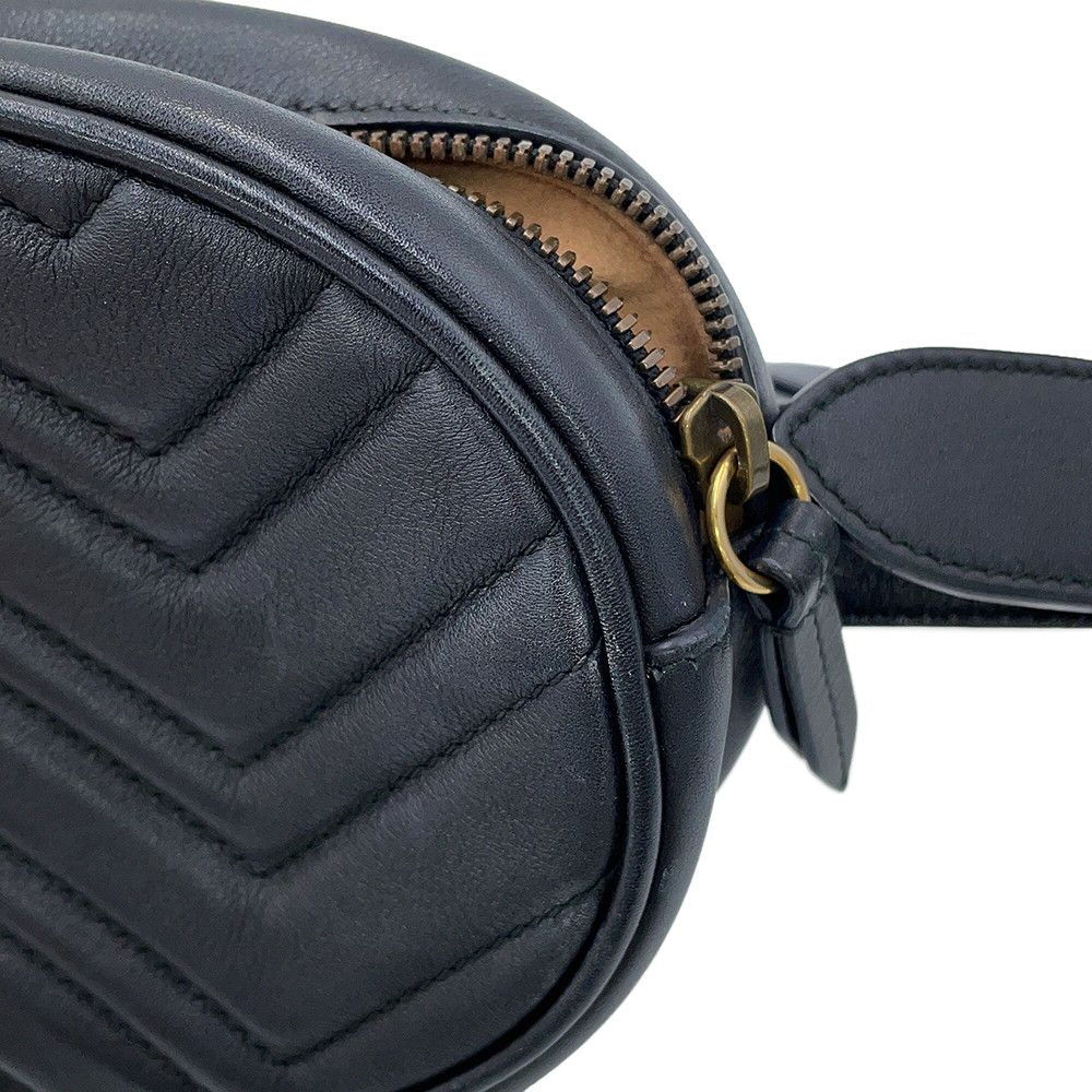 Gucci Belt Bag GG Marmont Leather Bag Waist Pouch Black