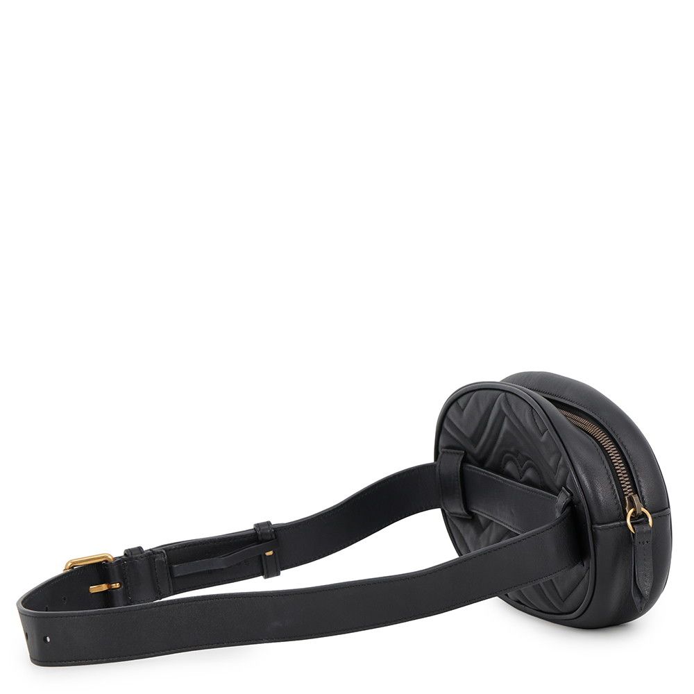 Gucci Belt Bag GG Marmont Leather Bag Waist Pouch Black