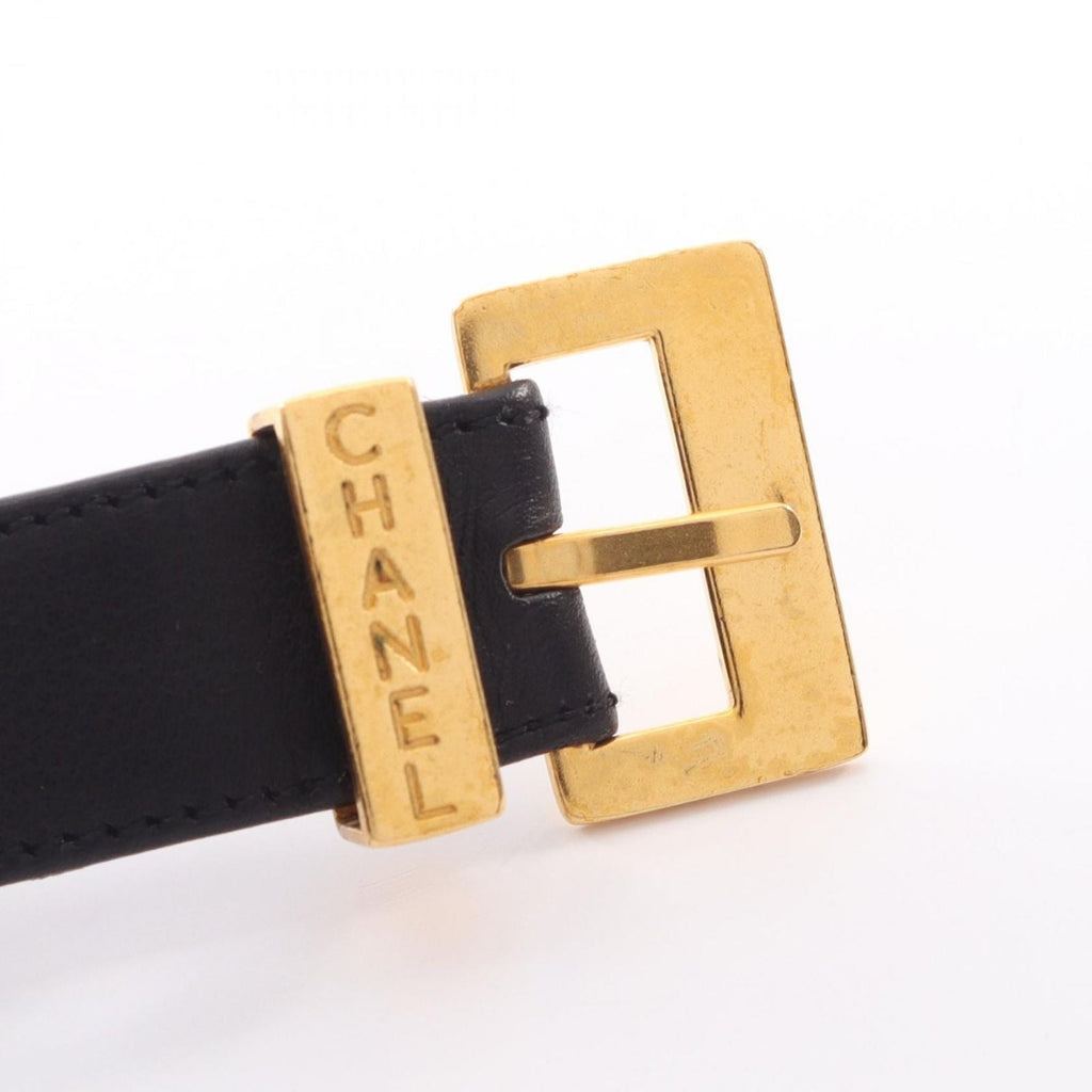 Chanel Belt Logo Chain Gold Leather Necklace