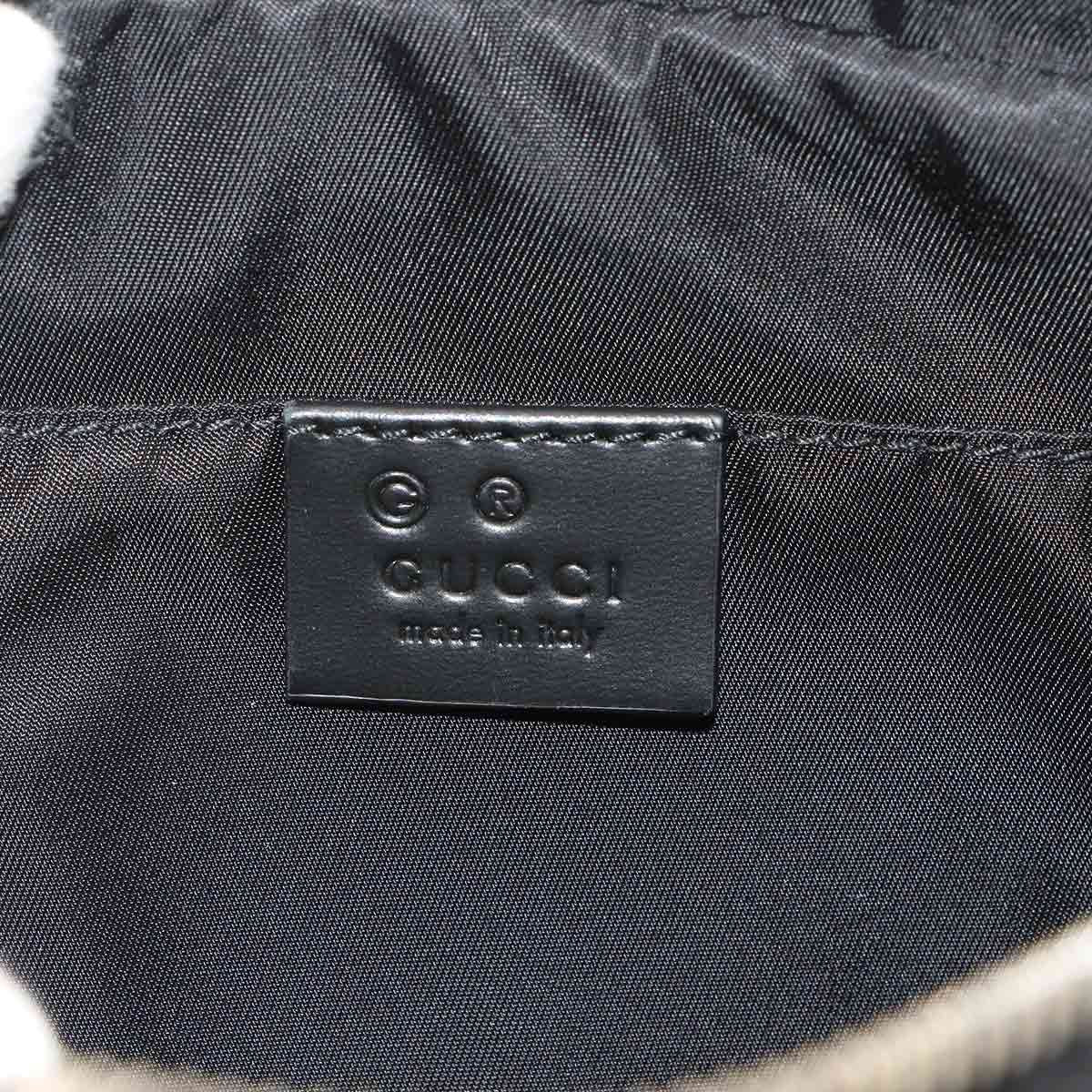 Gucci Sherry Line Belt Bag Canvas Leather Black Silver