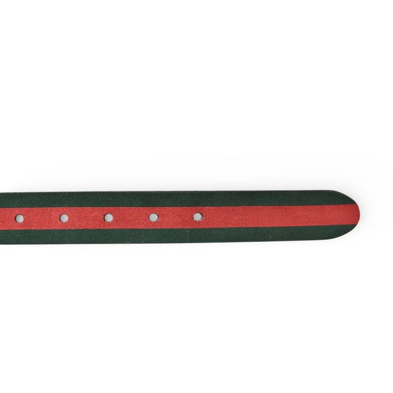 Gucci Belt Reversible 85 Leather Sherry Line Black Green Red