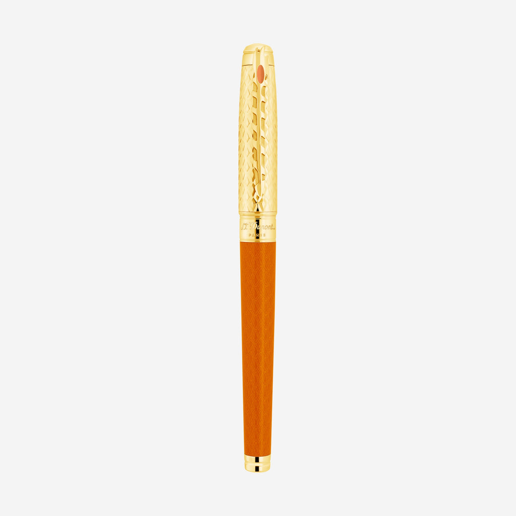 S.T. Dupont Line D Eternity Game of Thrones Fire Orange Yellow Gold Plated & Lacquer Fountain Pen 420037L