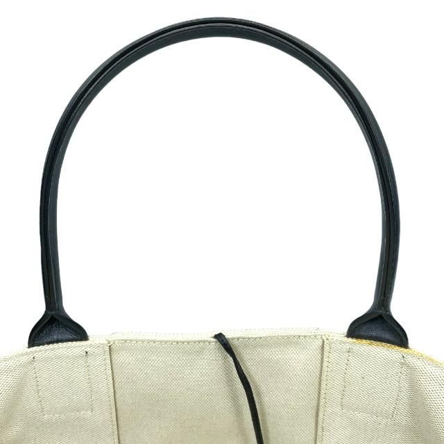 Bottega Veneta Arco Tote Handbag Intrecciato Canvas Leather White Black