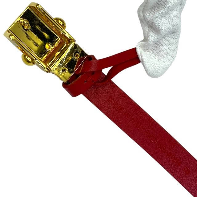 Christian Dior Belt Thin CD Logo Red