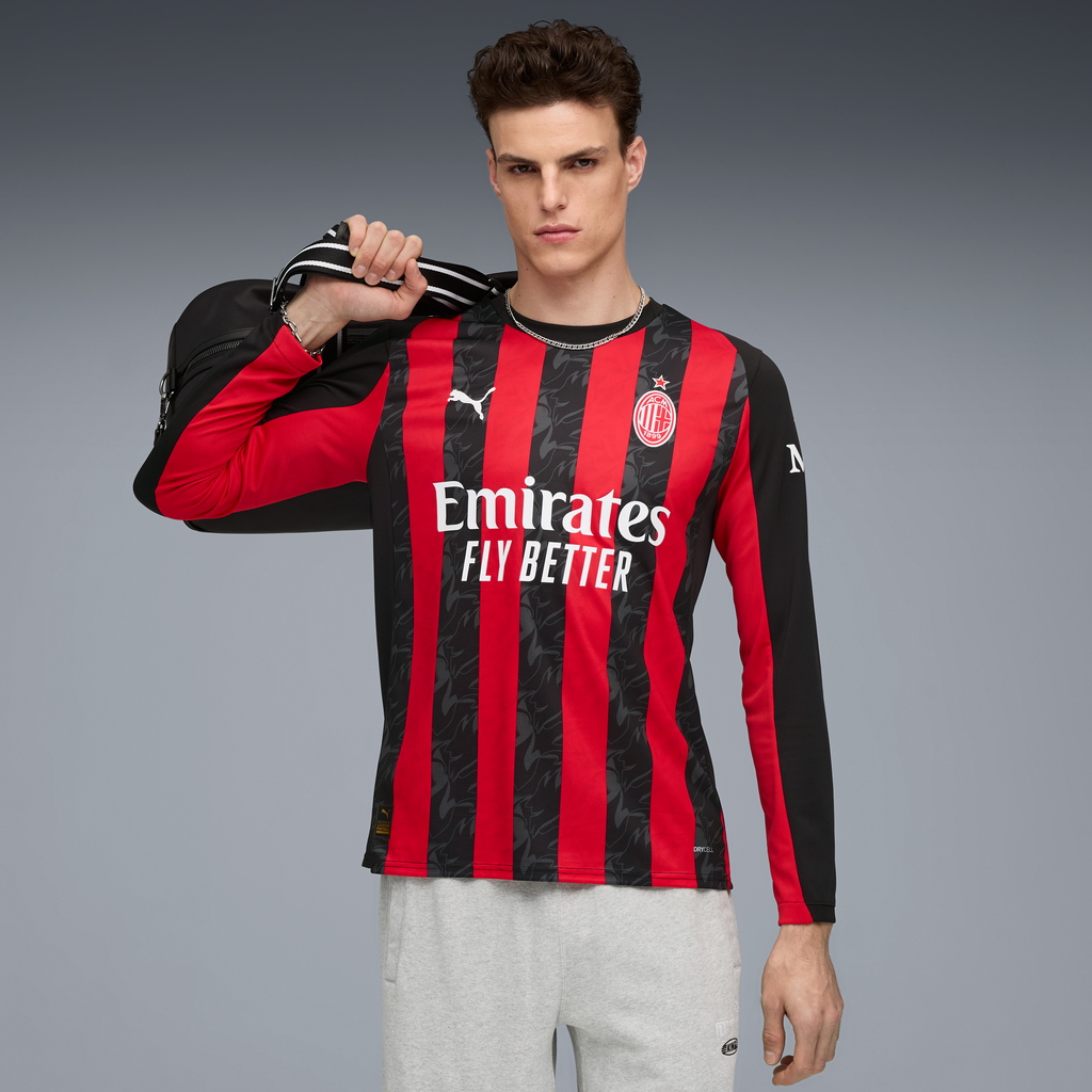 Puma AC Milan Men's Home Replica Long Sleeve Jersey 25/26