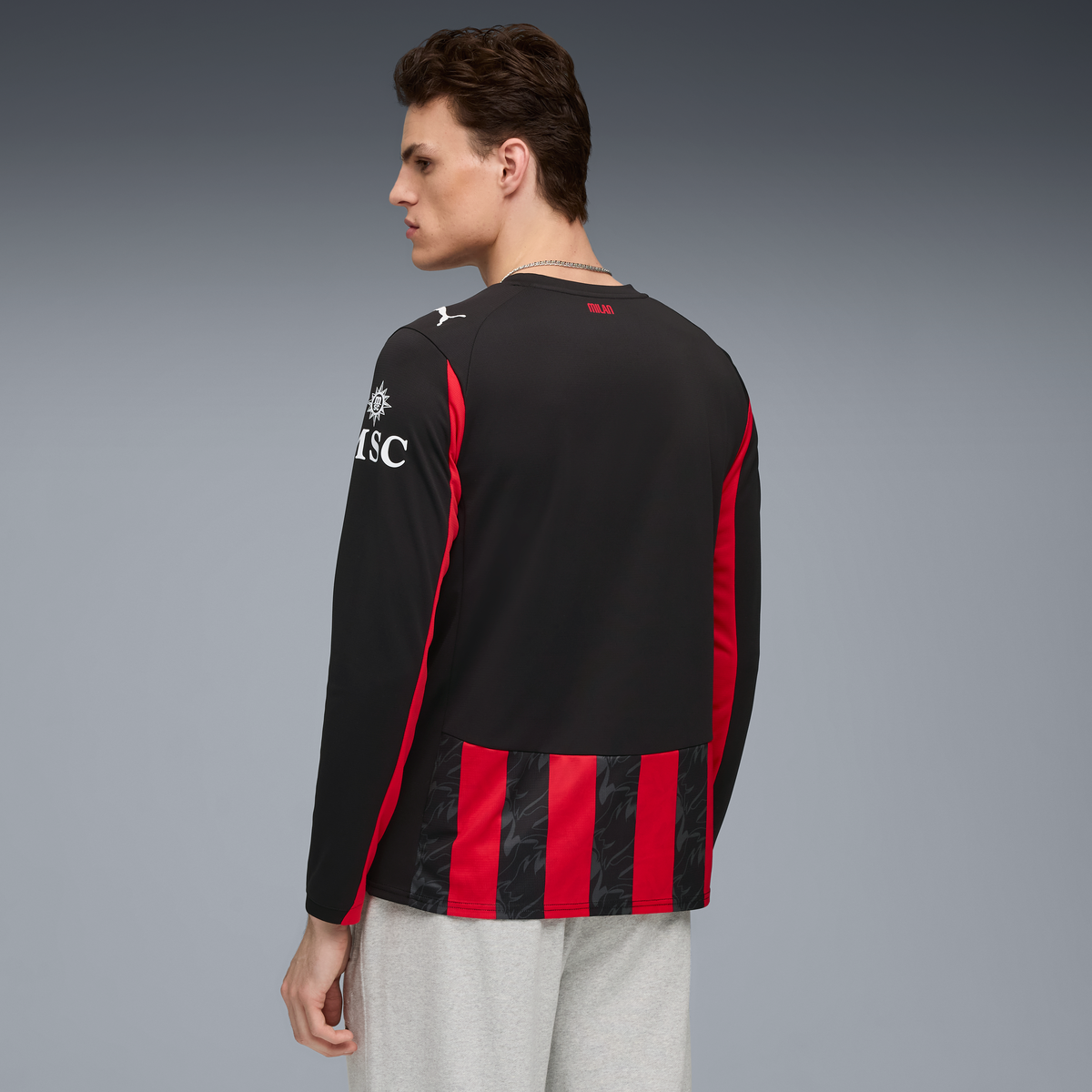 Puma AC Milan Men's Home Replica Long Sleeve Jersey 25/26