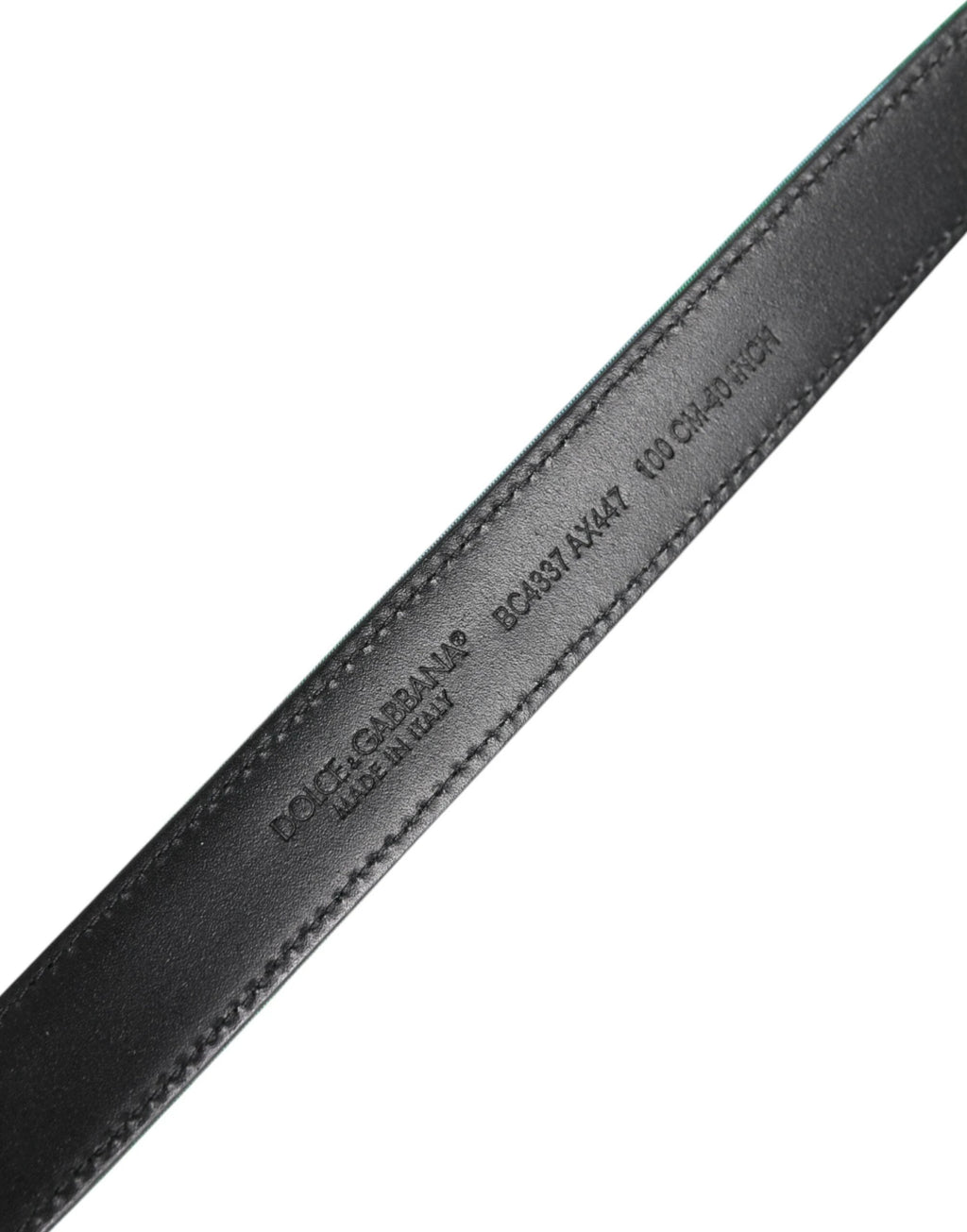 Dolce & Gabbana Green Black Polyester Metal Buckle Belt
